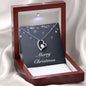 Merry Christmas v04 - Forever Love Necklace With Mahogany Style Luxury Box