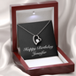 Happy Birthday Jennifer v2 - Forever Love Necklace With Mahogany Style Luxury Box