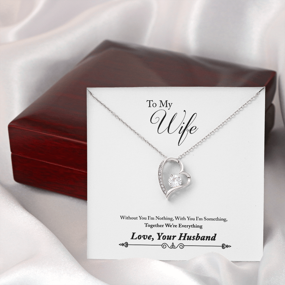 007 To My Wife - Forever Love Necklace With Mahogany Style Luxury Box