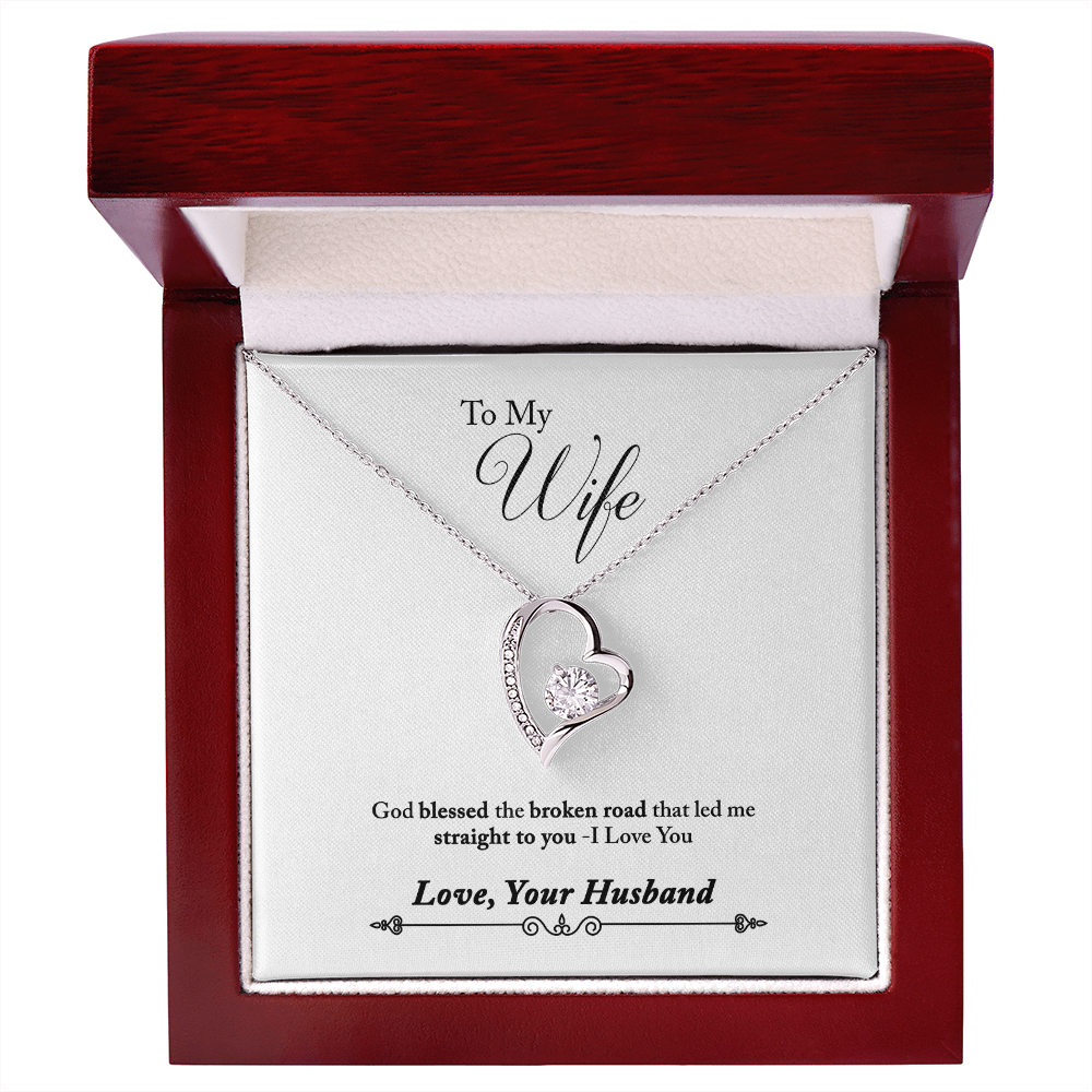 006 To My Wife - Forever Love Necklace With Mahogany Style Luxury Box