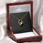 18k Yellow Gold Finish Forever Love Necklace With Mahogany Style Luxury Box v2
