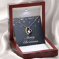 Merry Christmas v04 - 18k Yellow Gold Finish Forever Love Necklace With Mahogany Style Luxury Box