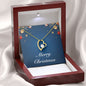Merry Christmas v01 - 18k Yellow Gold Finish Forever Love Necklace With Mahogany Style Luxury Box