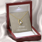 Merry Christmas v10 - 18k Yellow Gold Finish Forever Love Necklace With Mahogany Style Luxury Box