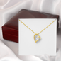 18k Yellow Gold Finish Forever Love Necklace With Mahogany Style Luxury Box