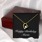 Happy Birthday Maria v2 - 18k Yellow Gold Finish Forever Love Necklace With Mahogany Style Luxury Box