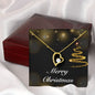 Merry Christmas v03 - 18k Yellow Gold Finish Forever Love Necklace With Mahogany Style Luxury Box