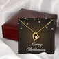 Merry Christmas v06 - 18k Yellow Gold Finish Forever Love Necklace With Mahogany Style Luxury Box