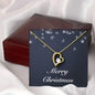 Merry Christmas v04 - 18k Yellow Gold Finish Forever Love Necklace With Mahogany Style Luxury Box