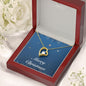 Merry Christmas v05 - 18k Yellow Gold Finish Forever Love Necklace With Mahogany Style Luxury Box