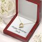 Happy Birthday Linda - 18k Yellow Gold Finish Forever Love Necklace With Mahogany Style Luxury Box