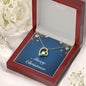 Merry Christmas v01 - 18k Yellow Gold Finish Forever Love Necklace With Mahogany Style Luxury Box