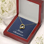 Merry Christmas v08 - 18k Yellow Gold Finish Forever Love Necklace With Mahogany Style Luxury Box