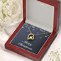 Merry Christmas v04 - 18k Yellow Gold Finish Forever Love Necklace With Mahogany Style Luxury Box