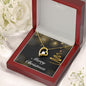 Merry Christmas v03 - 18k Yellow Gold Finish Forever Love Necklace With Mahogany Style Luxury Box