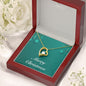 Merry Christmas v02 - 18k Yellow Gold Finish Forever Love Necklace With Mahogany Style Luxury Box