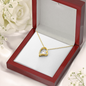 18k Yellow Gold Finish Forever Love Necklace With Mahogany Style Luxury Box