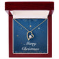 Merry Christmas v05 - 18k Yellow Gold Finish Forever Love Necklace With Mahogany Style Luxury Box
