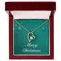 Merry Christmas v02 - 18k Yellow Gold Finish Forever Love Necklace With Mahogany Style Luxury Box