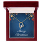 Merry Christmas v01 - 18k Yellow Gold Finish Forever Love Necklace With Mahogany Style Luxury Box