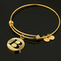 Initial B v1a - 18k Gold Finished Bangle Bracelet