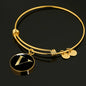 Initial V v2a - 18k Gold Finished Bangle Bracelet