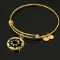 Dharma Wheel - 18k Gold Finished Bangle Bracelet
