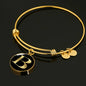 Initial B v2a - 18k Gold Finished Bangle Bracelet