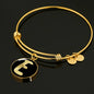 Initial E v2b - 18k Gold Finished Bangle Bracelet