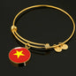 Vietnamese Flag - 18k Gold Finished Bangle Bracelet