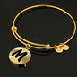 Initial M v1b - 18k Gold Finished Bangle Bracelet