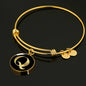 Initial Q v2a - 18k Gold Finished Bangle Bracelet