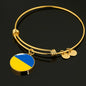 Ukrainian Flag - 18k Gold Finished Bangle Bracelet
