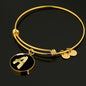Initial A v2b - 18k Gold Finished Bangle Bracelet