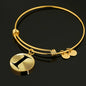 Initial I v1a - 18k Gold Finished Bangle Bracelet
