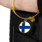 Finnish Flag - 18k Gold Finished Bangle Bracelet