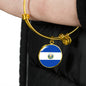 Salvadoran Flag - 18k Gold Finished Bangle Bracelet