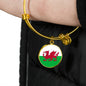 Welsh Flag - 18k Gold Finished Bangle Bracelet