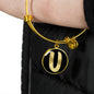 Initial U v2b - 18k Gold Finished Bangle Bracelet