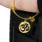 Om Symbol - 18k Gold Finished Bangle Bracelet