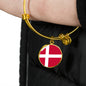 Danish Flag - 18k Gold Finished Bangle Bracelet