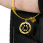 Dharma Wheel - 18k Gold Finished Bangle Bracelet