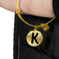 Initial K v1b - 18k Gold Finished Bangle Bracelet