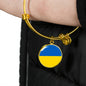 Ukrainian Flag - 18k Gold Finished Bangle Bracelet