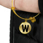 Initial W v1b - 18k Gold Finished Bangle Bracelet