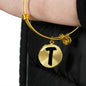 Initial T v1b - 18k Gold Finished Bangle Bracelet