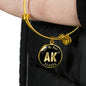 Heart In Alaska v02 - 18k Gold Finished Bangle Bracelet