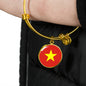 Vietnamese Flag - 18k Gold Finished Bangle Bracelet