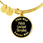 Polish Lowland Sheepdog v2 - 18k Gold Finished Bangle Bracelet
