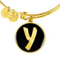 Initial Y v2b - 18k Gold Finished Bangle Bracelet